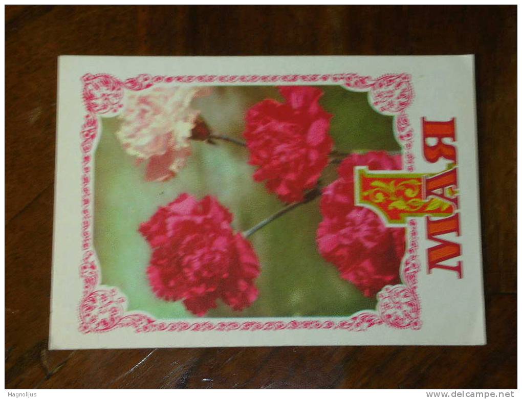 Russia,SSSR,Socialism,Communism,Event,Holyday,1. May,Labour Day,Flowers,Carnations,Stationery  Postcard - Ereignisse
