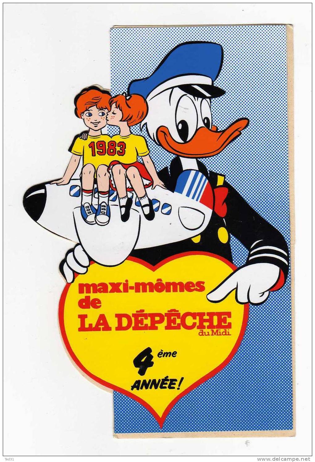 Autocollant  Presse Ecrite Journalisme LA DEPECHE Toulouse 1983 Airbus ? MAXI-MOME   Donald Disney - Autocollants
