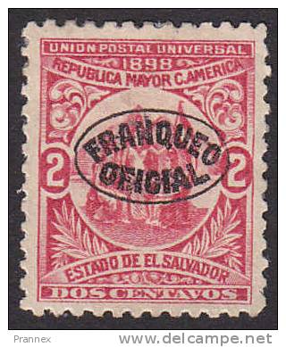 El Salvador, Scott #O130 Reprint, Mint Hinged, Allegory Of Cent. Am. UnionOverprinted, Issued 1898 - El Salvador