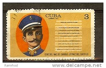 1971 Birth Centenary Of Enrique Loynaz Del Castillo (composer) - 3c Loynaz Del Castillo And Invasion Hymn FU - Used Stamps
