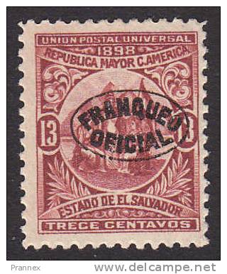 El Salvador, Scott #O135 Reprint, Mint Hinged, Allegory Of Cent. Am. UnionOverprinted, Issued 1898 - El Salvador