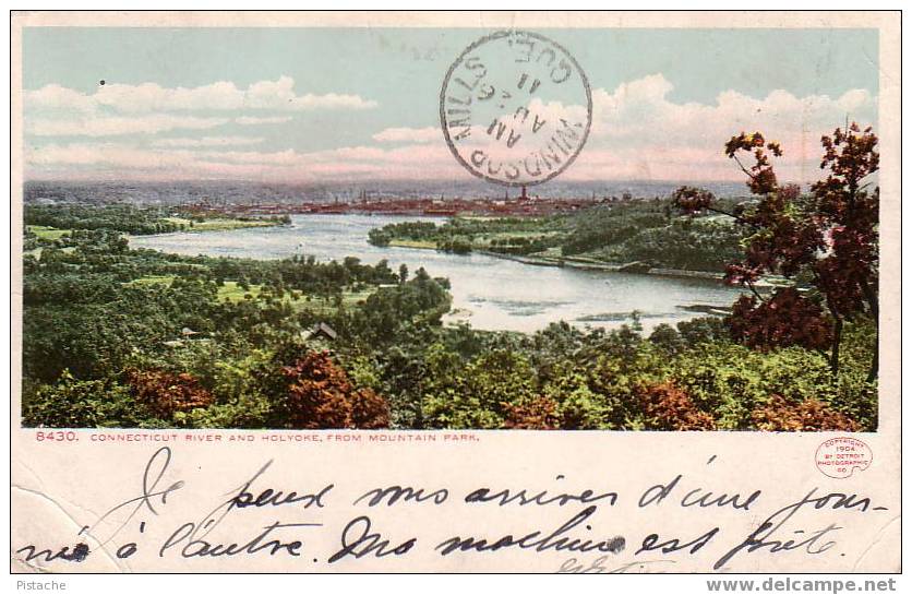 Connecticut River And Holyoke Rivière - 1911 - Travelled - Simple Back - Autres & Non Classés