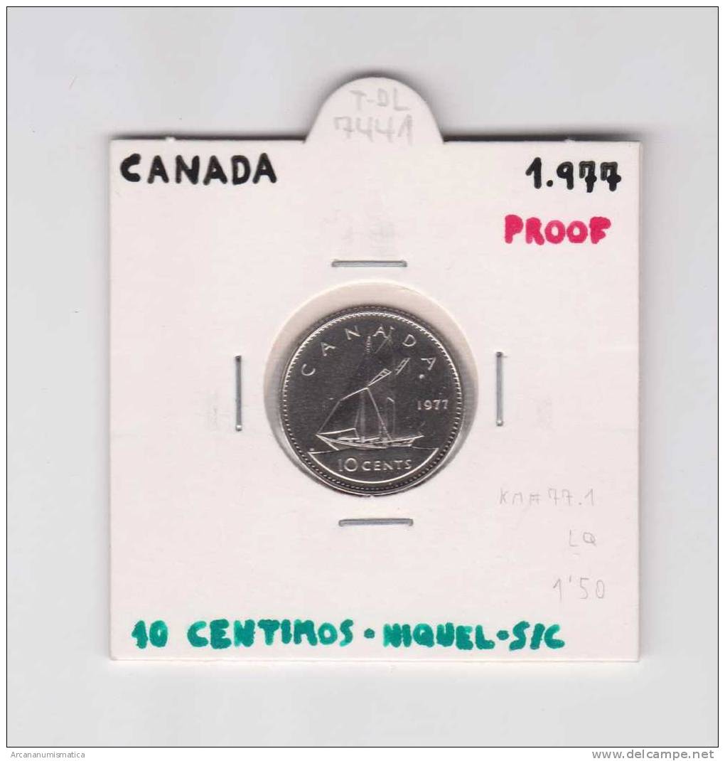 CANADA  10  CENTIMOS  PROOF  1.977    NIQUEL  KM#77.1   SC/UNC    DL-7441 - Canada