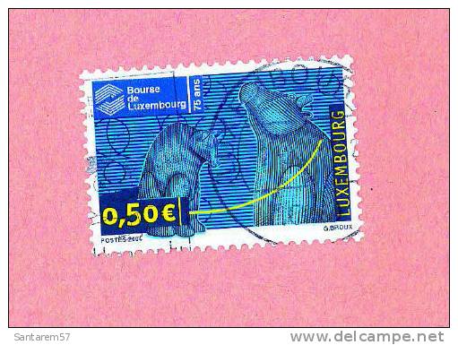 Timbre Oblitéré Used Stamp Selo Carimbado 75 Ans Bourse Du Luxembourg 0,50 € LUXEMBOURG 2004 - Oblitérés