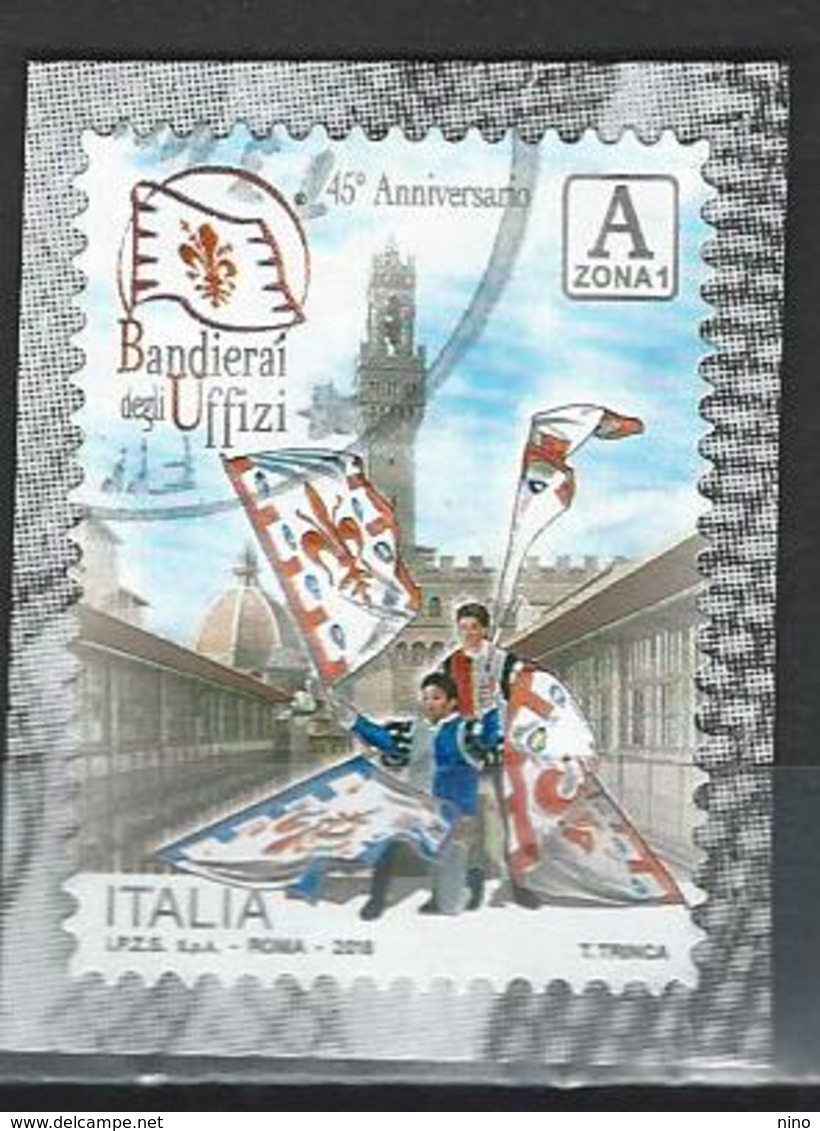 Italy. Scott # ? Used High Value. Bandierai Degli Uffizi 2018 - 2011-20: Used