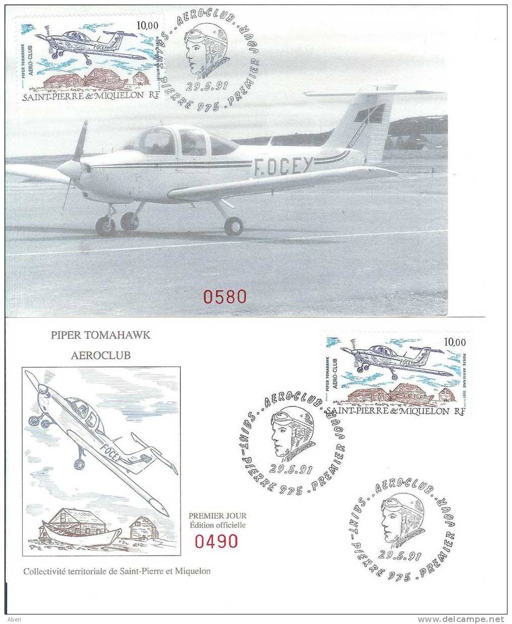 FDC 842  St PIERRE Et MIQUELON - PA 70   AERO CLUB - AVION - CARTE MAXIMUM Et LETTRE - Covers & Documents