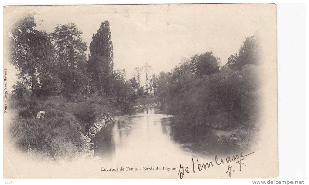 Cpa  42 Loire   Environs De Feurs Bords Du Lignon - Feurs