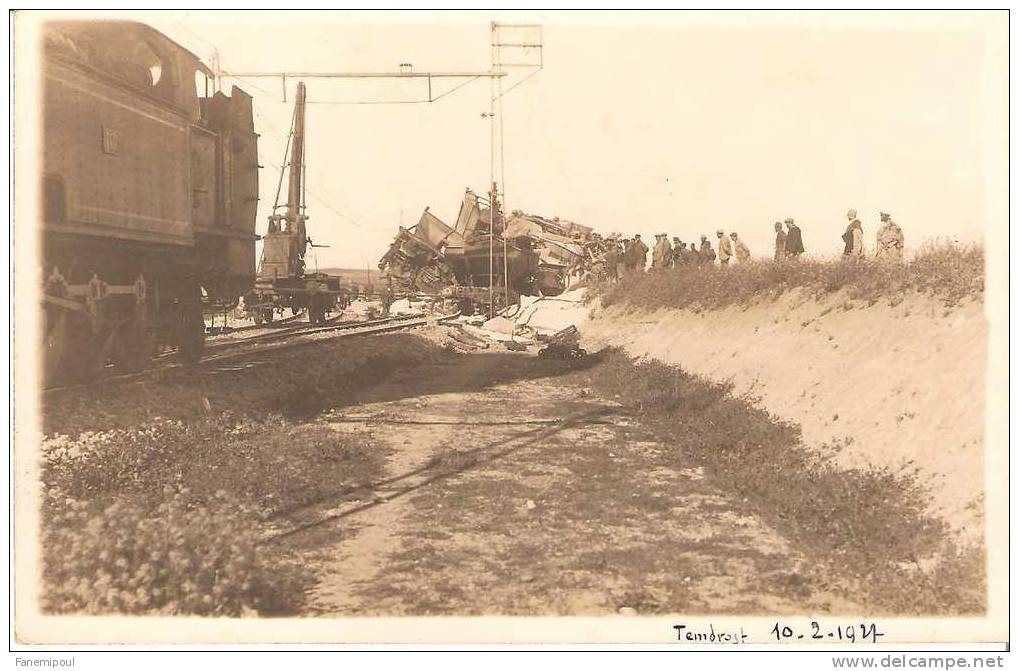 CATASTROPHE FERROVIAIRE.   Temdrost, 10 Février 1927.  Carte-Photo - Catastrophes