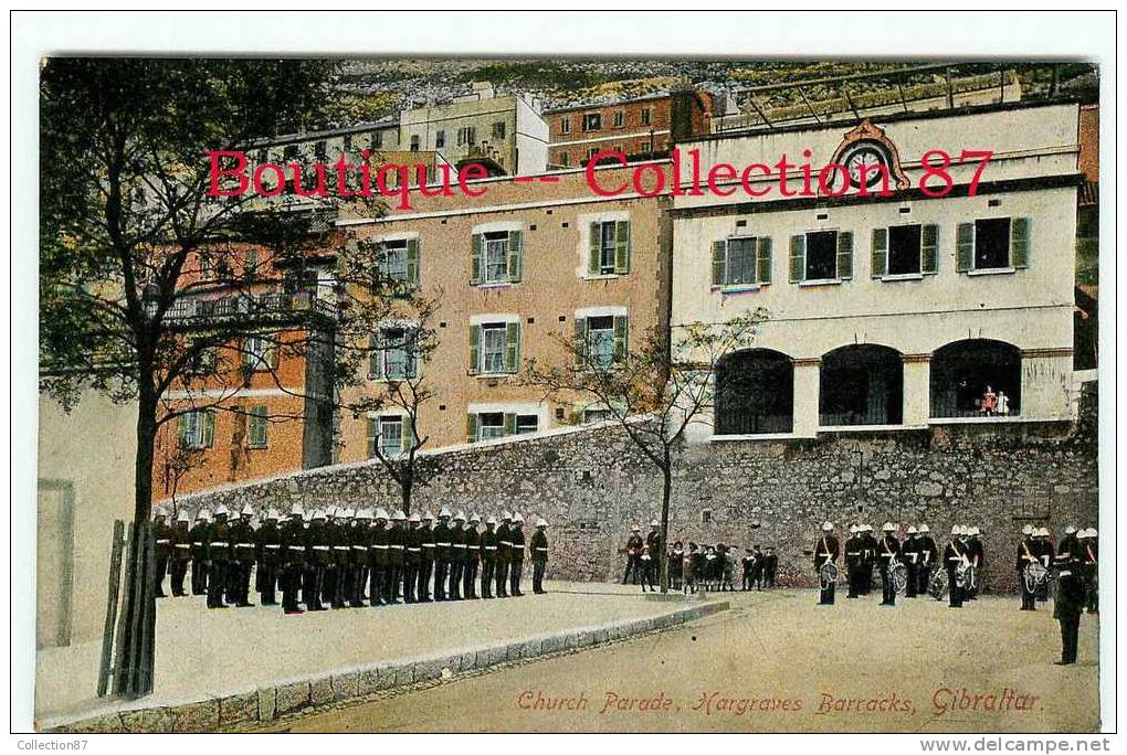 UNITED-KINGDOM - GIBRALTAR - CHURCH PARADE HARGRAVES BARRACKS - PARADE MILITAIRE - + DOS - Gibraltar