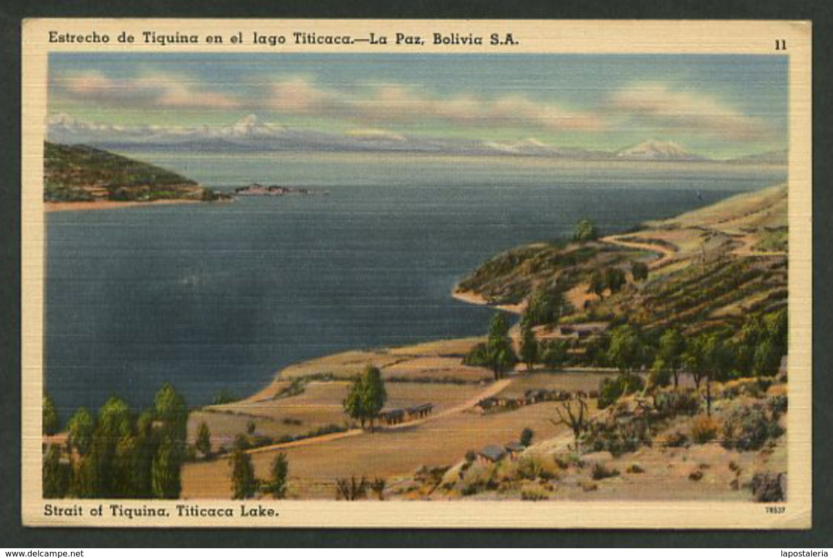 La Paz. *Estrecho De Tiquina En El Lago Titicaca* Ed. Tichnor Bros Nº 11-78537. Nueva. - Bolivie