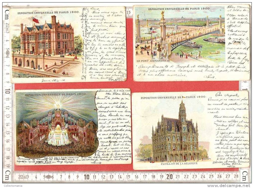 8 Postcards - Expo Paris 1900  Ledant GENT  PUB Advertising   Belle Jardinière -  Tailleur Shop ( Magasin, Winkel ) GAND - Advertising