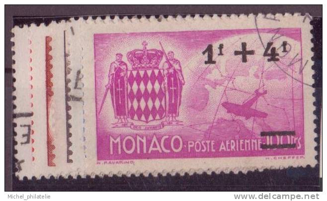 MONACO N° 8/12 PAR AVION  OBLITERE - Airmail