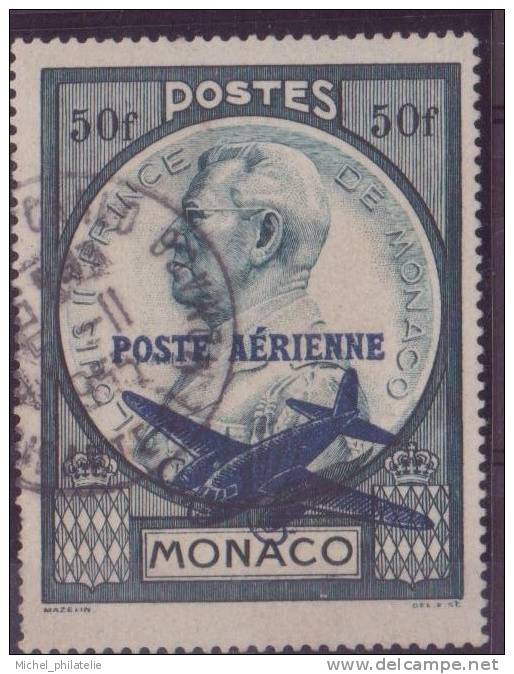 MONACO N° 13 PAR AVION  OBLITERE - Airmail