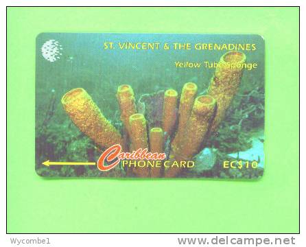 ST VINCENT & GRENADINES - Magnetic Phonecard/Yellow Tube Sponge - St. Vincent & The Grenadines