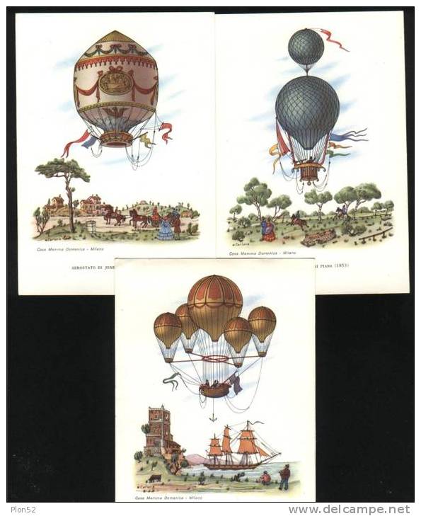 2790-N°. 3 CARTOLINE DI AEROSTATI-FG - Globos