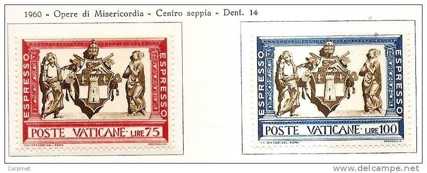 CITTA DEL VATICANO - 1960 ESPRESSI - Opere Di Misericordia - Yvert # 15/16 - MINT (NH) - Priority Mail