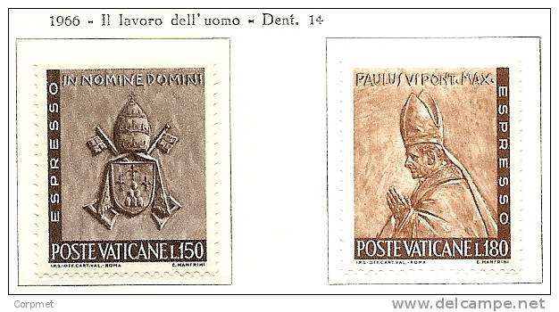 CITTA DEL VATICANO - 1966 ESPRESSI - Yvert # 17/18 - MINT (NH) - Priority Mail