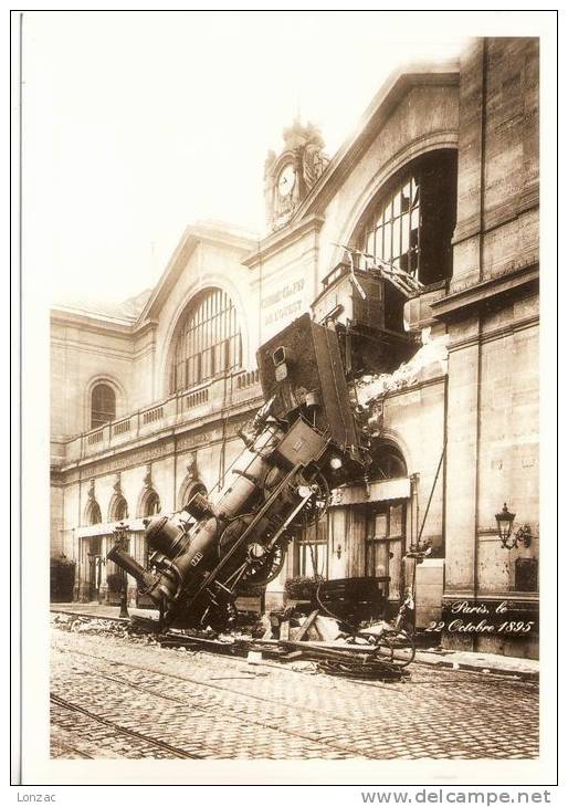 Accident Du 22-10-1895 - GARE MONTPARNASSE – Reproduction CPM - Transport Urbain En Surface