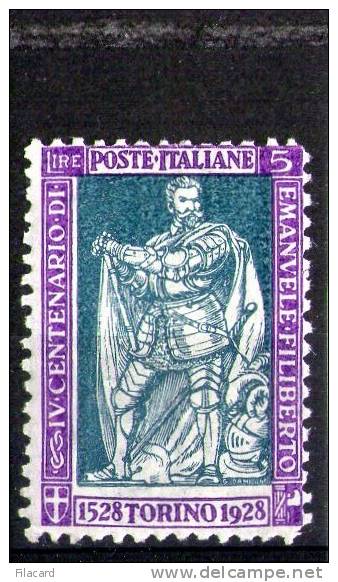 Italia Italy Italien Italie 1928 Emanuele Filiberto L.5 MNH - Nuovi