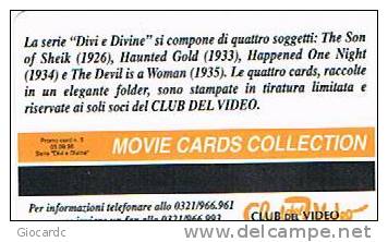 PROMOCARD: MOVIE CARDS COLLECTION  - CLUB DEL VIDEO . THE SON OF THE SHEIK (RODOLFO VALENTINO)   -  RIF. 1316 - Sonstige Formate