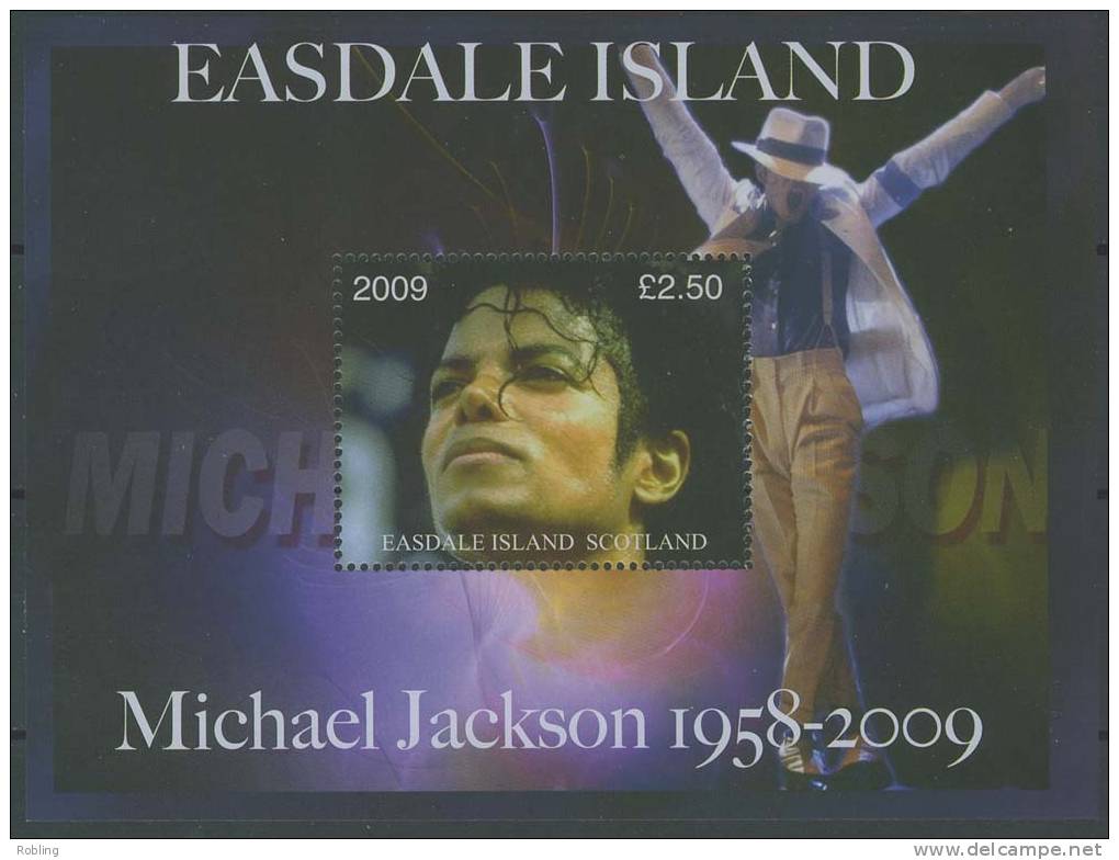 Michael Jackson 1958-2009, Easdale Island 2009, Sheet MNH - Etichette Di Fantasia