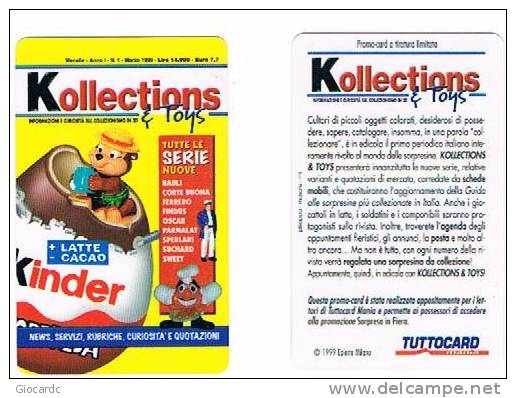 PROMOCARD - TUTTOCARD MANIA: KOLLECTIONS & TOYS (KINDER)  -  RIF. 1325 - Other & Unclassified