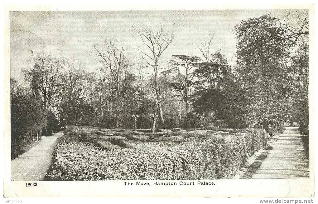 Britain United Kingdom - The Maze, Hampton Court Palace, London Early 1900s Postcard [P1432] - Londen - Buitenwijken