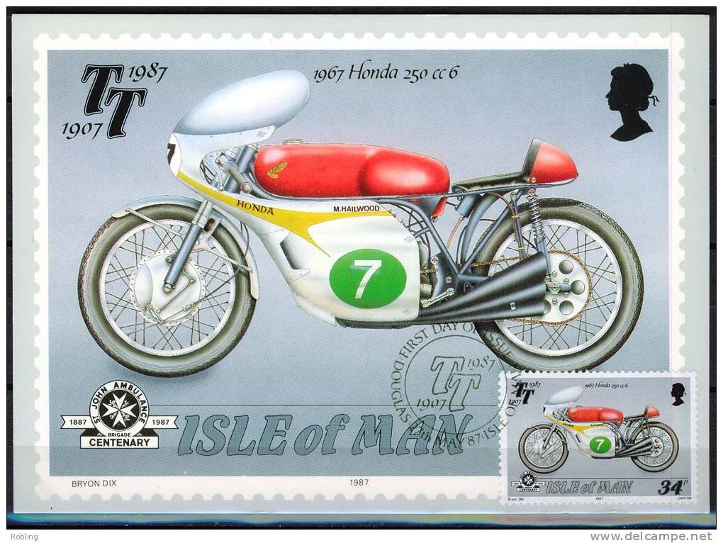 Isle Of Man, Motorcycling, 1967 Honda 250cc 6, Max-cart. - Motorbikes