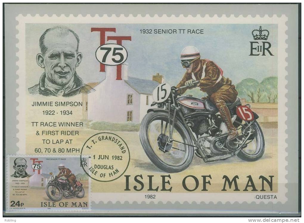 Isle Of Man, TT Motorcycling, Jimmie Simpson , Max-cart. - Motorbikes