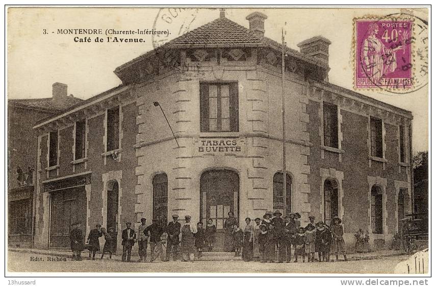 Carte Postale Ancienne Montendre - Café De L'Avenue - Tabacs, Buvette, Bar - Montendre