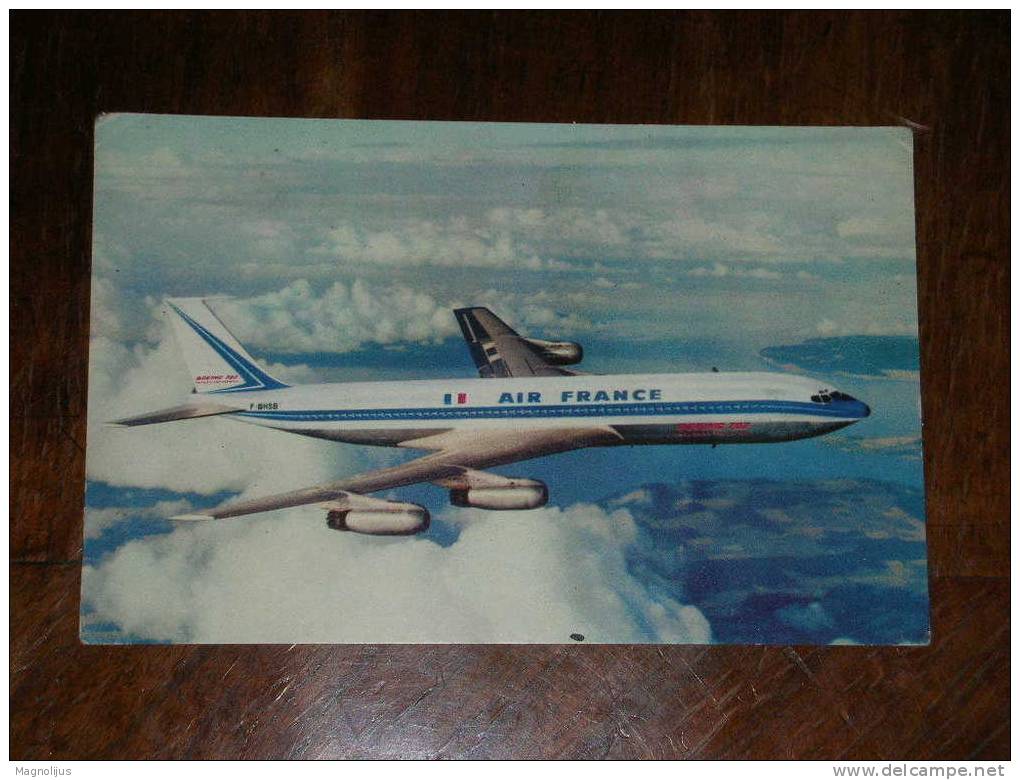 Air-France,Boeing 707,Jet,Airplane,Flugzeug,Avion,Aircraft,postcard - 1946-....: Moderne