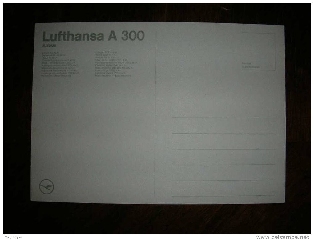 Lufthansa,Airbus A300,Jet,Airplane,Flugzeug,Avion,Aircraft,postcard,with Performances - 1946-....: Era Moderna