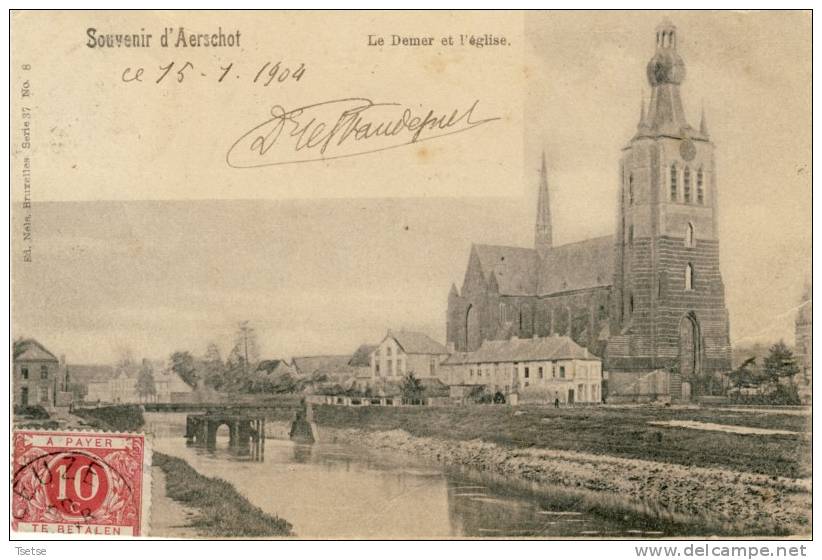 Aerschot - Le Demer Et L'église  -1904 - Aarschot