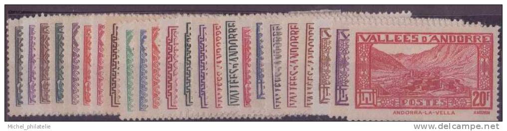 ANDORRE N° 24/45* NEUF AVEC CHARNIERE-SAUF 30A - Unused Stamps
