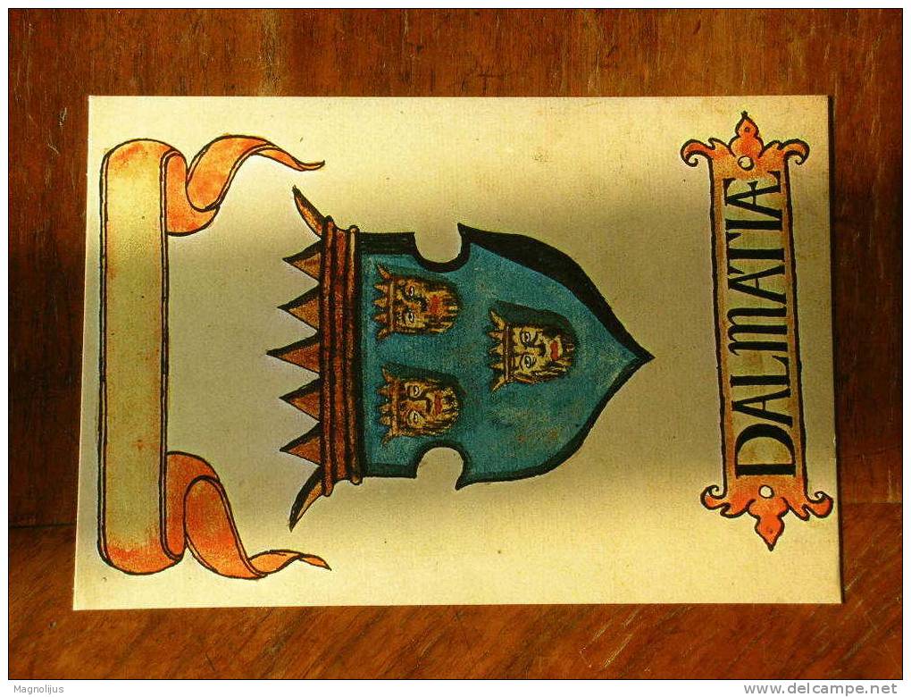 Coat Of Arms,Le Livre Des Armoiries,Die Wappe,History,Medieval Croatia,Hrvatska,Dalmatia,postcard - History