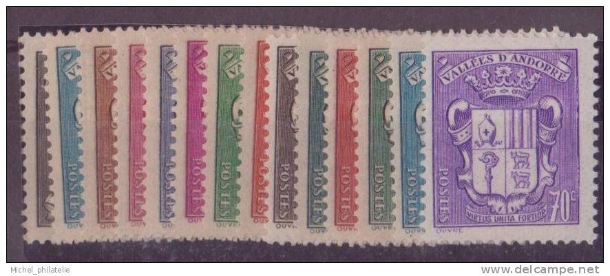 ANDORRE N° 47/60* NEUF AVEC CHARNIERE  ARMOIRIE DES VALLES - Unused Stamps