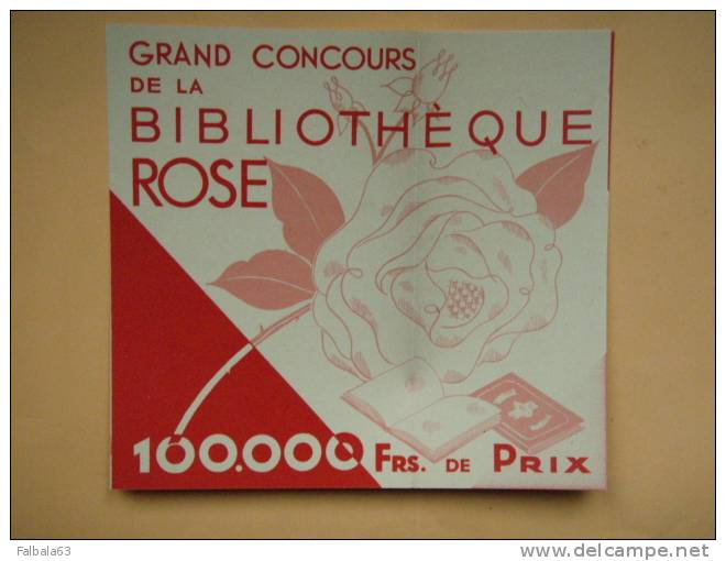 ++Dépliant  Concours Bibliothèque Rose  1932 - Documents Historiques