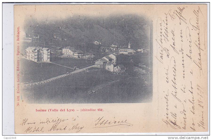 CARD    ISSIME  VALLE DEL LYS (AO) 1899     . -FP-V-2-    0882-6895 - Autres & Non Classés