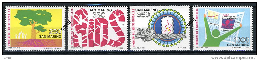 1988 - SAINT-MARIN - SAN MARINO - Sass. 1239/1242 - AIDS - MNH - New Mint - - Neufs