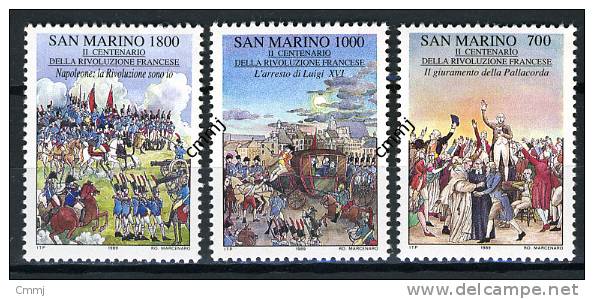 1989 - SAINT-MARIN - SAN MARINO - Sass. 1262/64 - Rivoluzione Francese - MNH - New Mint - - Nuovi