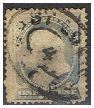 USA  5**YVERT  63** 1 C., FRANKLIN**1882-83**CACHET D´ÉPOQUE, OVALE NUMERO 4 ** - Usati