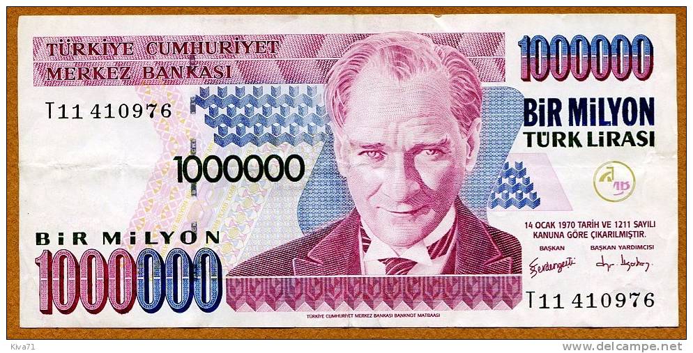 1 Millions  Lirasi "TURQUIE"  1970 XF   Ro 65 - Turkey