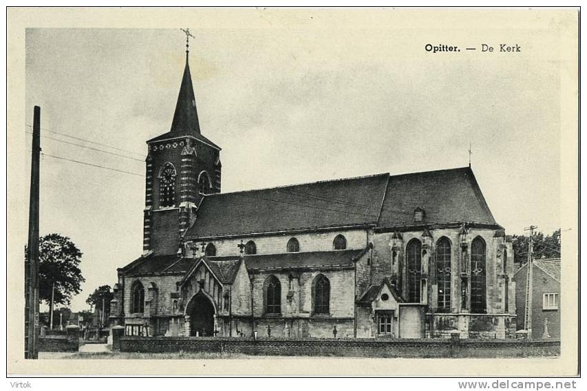 Opitter : De Kerk  ( Kaart Was Ingeplakt , Iets Beschadigd Met Verwijderen ) - Bocholt