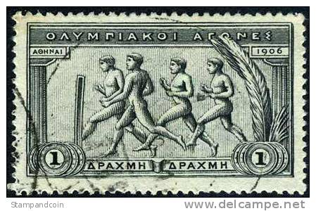 Greece #194 XF Used 1d From 1906 Olympics Set - Usados