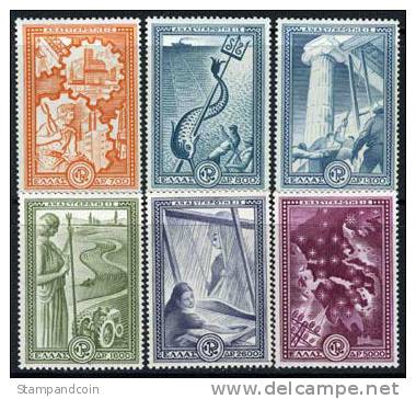 Greece #539-44 Mint Hinged Set From 1951 - Neufs