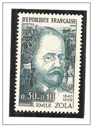 France > 1967 N°1511 Y&T - Coté 0,50 € - Célébrité Emile Zola - Nuovi