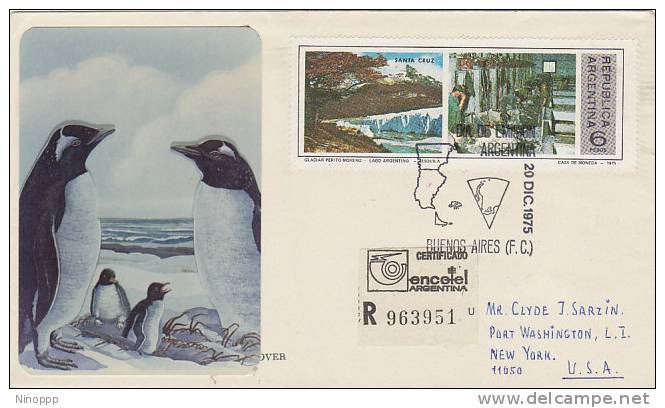 Argentina-1975 Registered Cover Sent To USA - Other & Unclassified