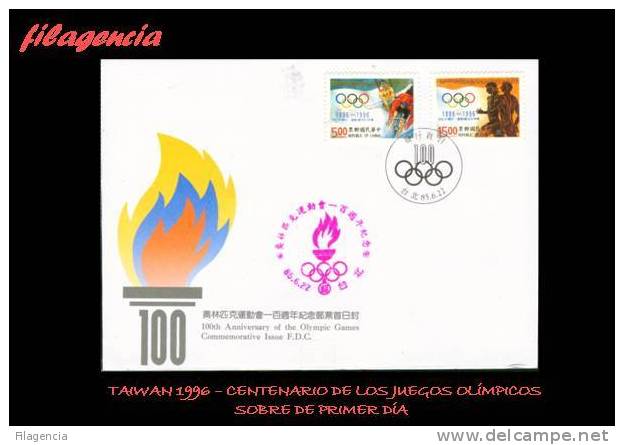 ASIA. TAIWAN SPD-FDC. 1996. CENTENARIO DE LOS JUEGOS OLÍMPICOS - FDC