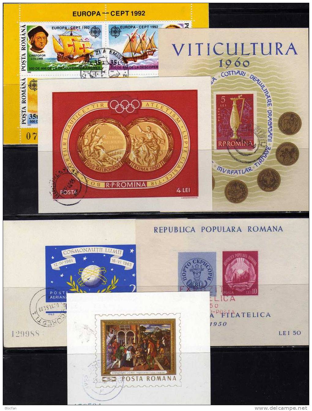 Lot Rumänien Block 39, 50, 51, 56, 76, 271 O 47€ Stamp On Stamp Astronauten Olympic Gemälde Blocs Topic Sheet Bf ROMANIA - Colecciones (en álbumes)