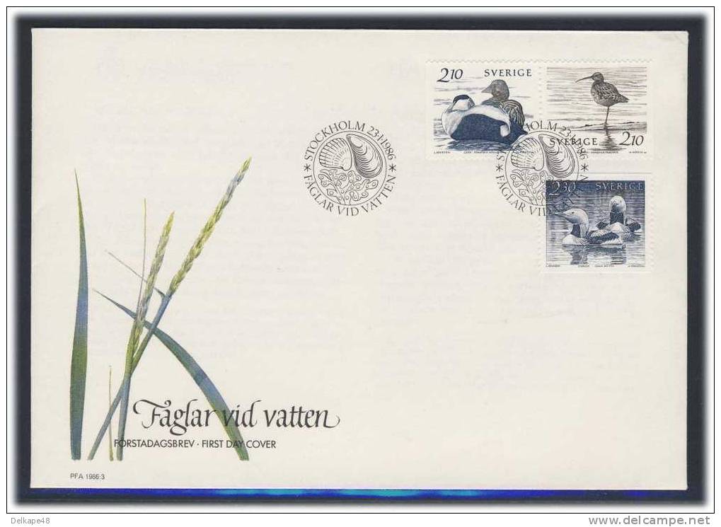 Sweden Sverige 1986 FDC - M 1376 /78 YT 1354 /6 - Water Birds / Wasservögel / Watervogels / Sauvagine - Ducks